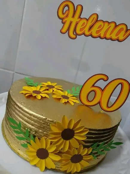 Topo de Bolo Girassol em Scrap