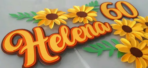 Topo de Bolo Girassol em Scrap