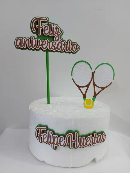 Topo de Bolo Jogo de Tênis em Scrap
