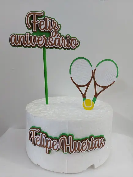 Topo de Bolo Jogo de Tênis em Scrap