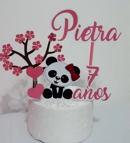 Topo de Bolo Panda