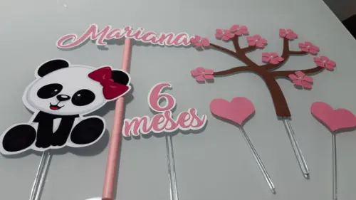 Topo de Bolo Panda