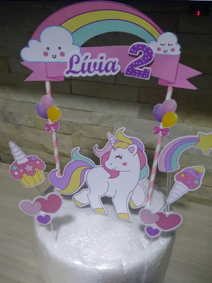 Topo de Bolo Unicórnio