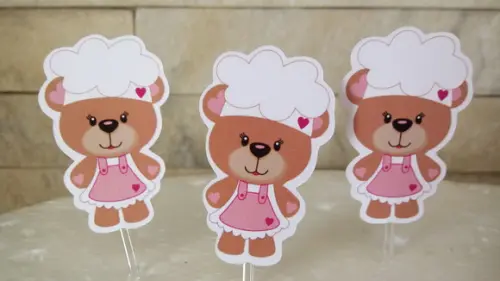 Topper Doces Ursinha Confeiteira