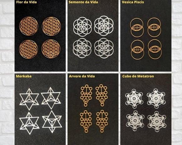 Simbolos para Orgonites e outros Artesanatos - Kit 04 - Geometria