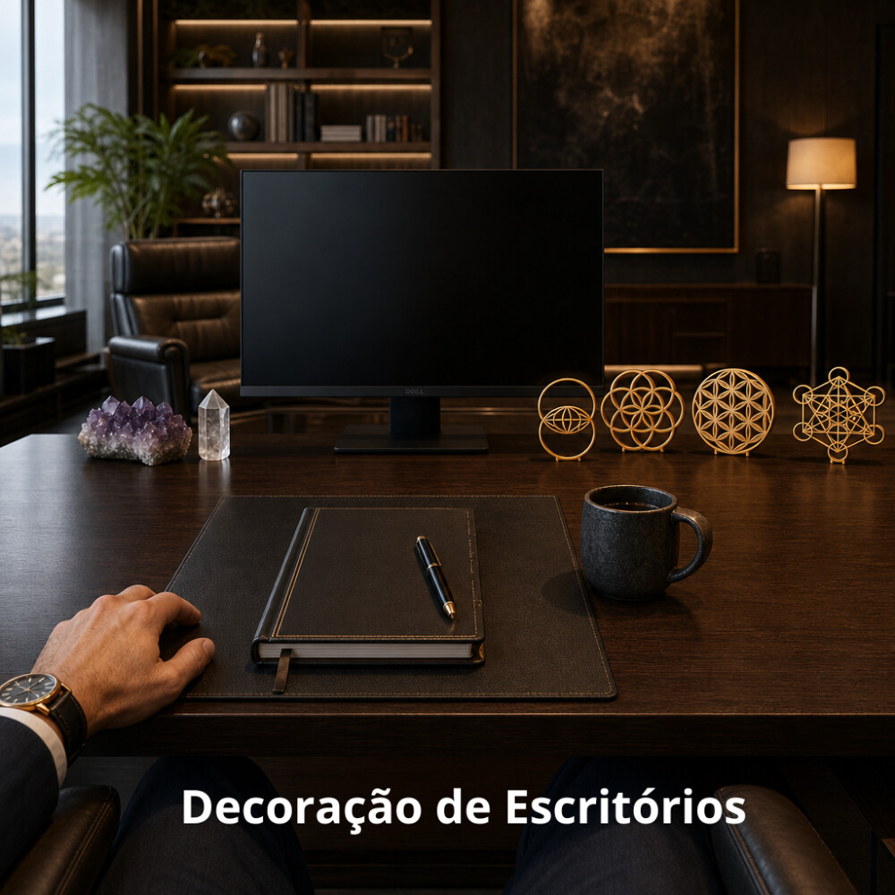 Conjunto Decorativo de Mesa Geometria Sagrada Meditação Amuleto