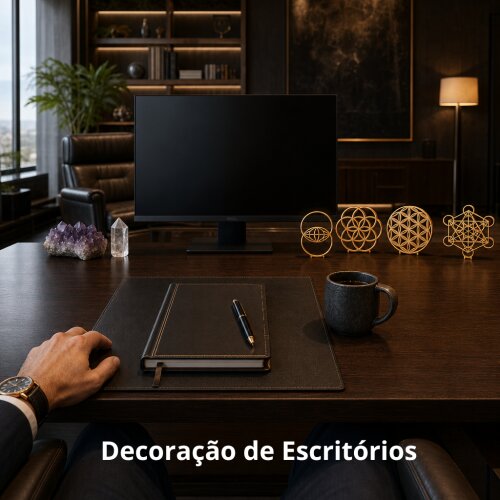 Conjunto Decorativo de Mesa Geometria Sagrada Meditação Amuleto