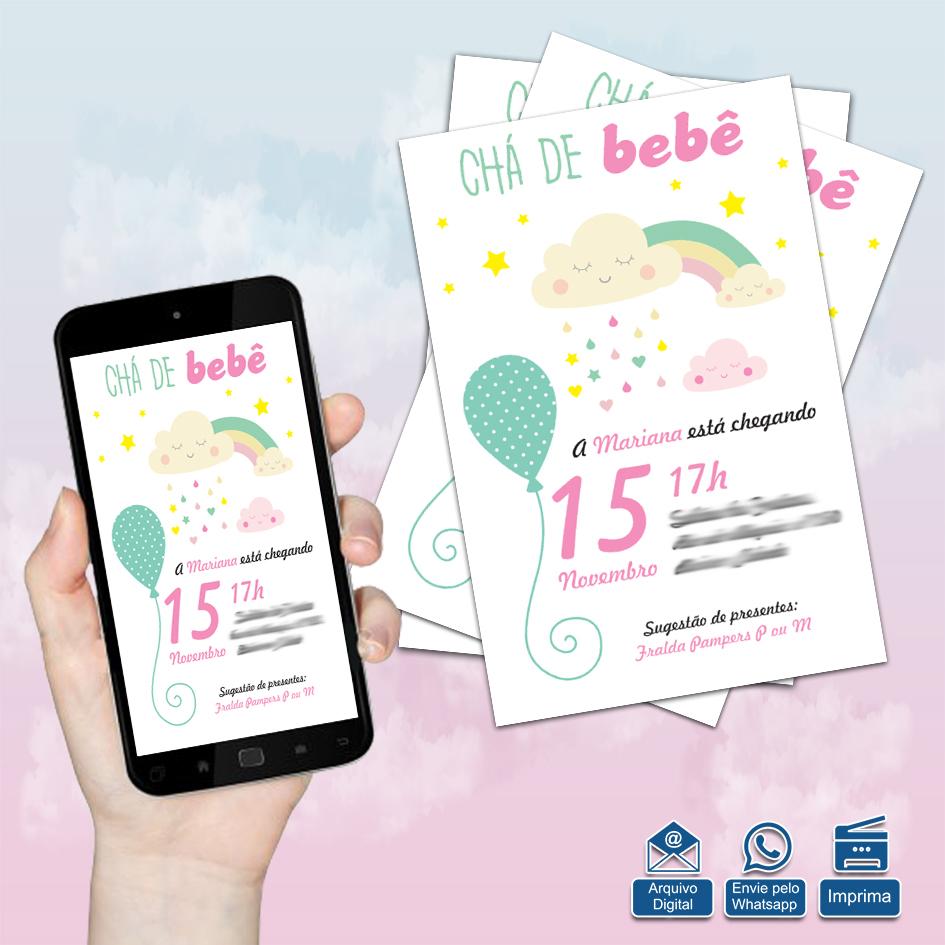 Convite Digital Chuva de amor e bênçãos Mod.003