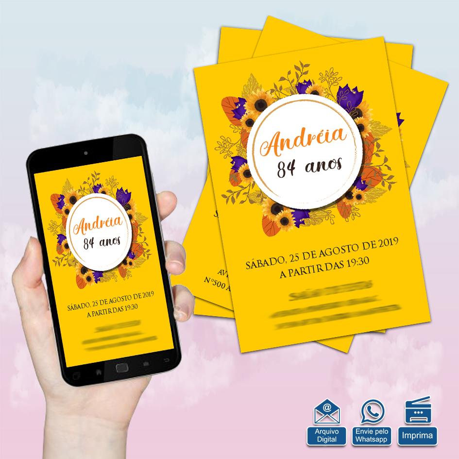 Convite Digital Girassol Mod.009