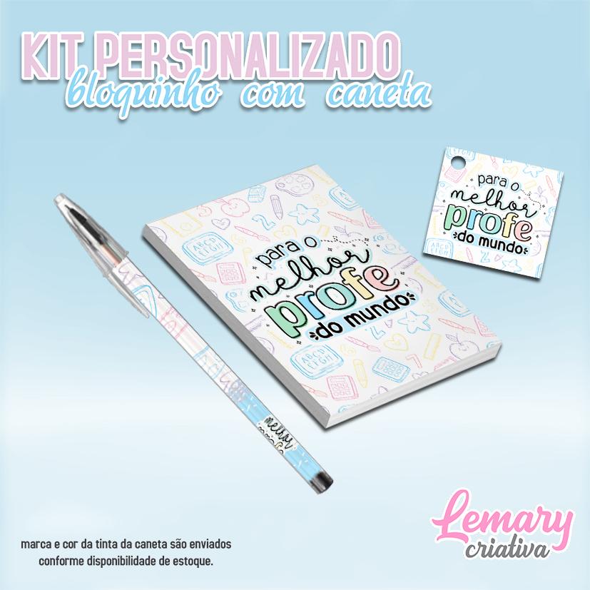 Kit Bloquinho Caneta e Tag Dia dos Professores Mod.004 (10unid.)