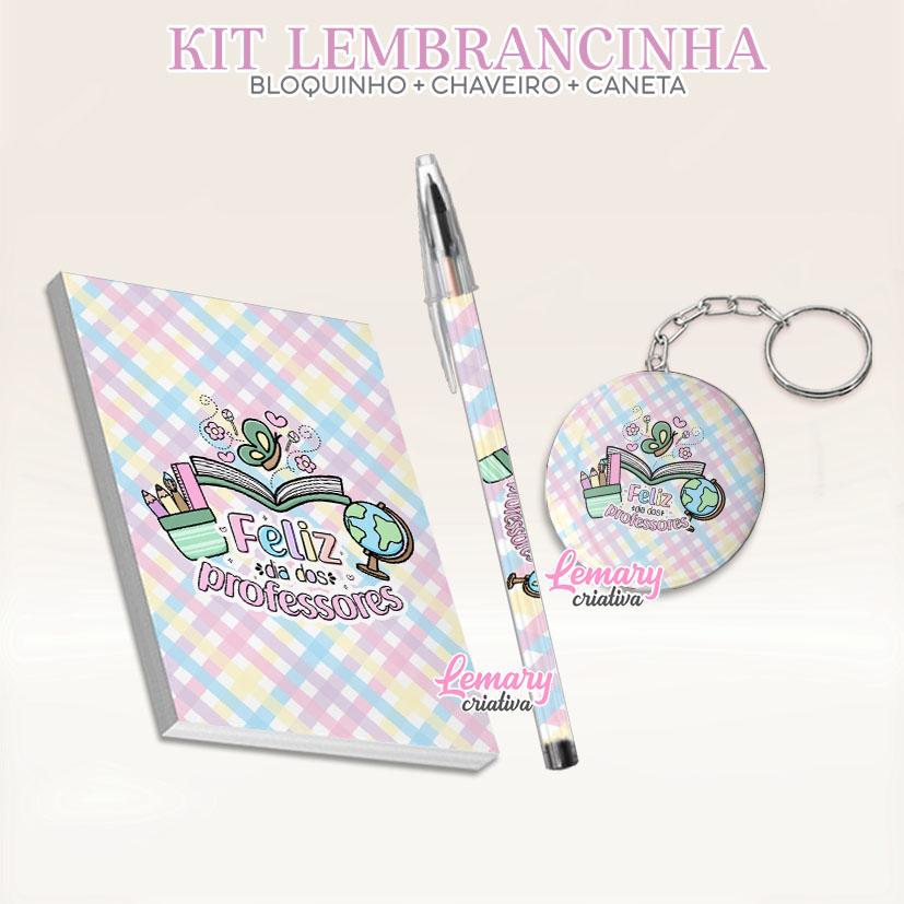 Bloquinho com Chaveiro e Caneta Dia dos professores Mod.0002 (12