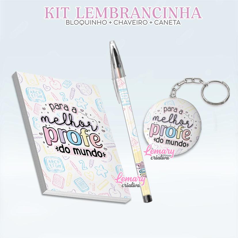 Bloquinho com Chaveiro e Caneta Dia dos professores Mod.0003 (12