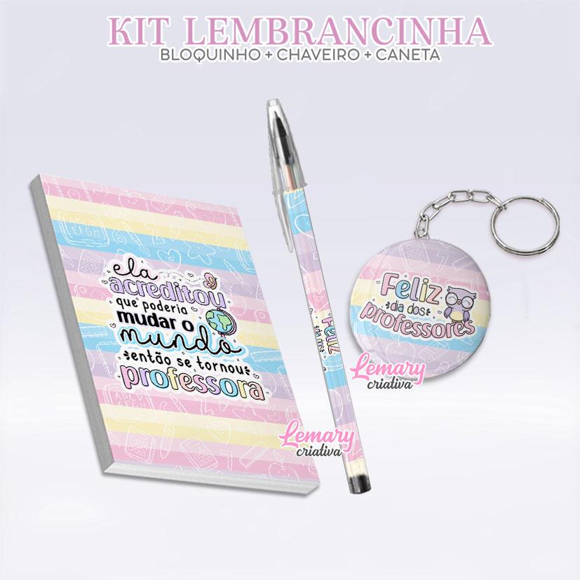 Bloquinho com Chaveiro e Caneta Dia dos professores Mod.0005 (12
