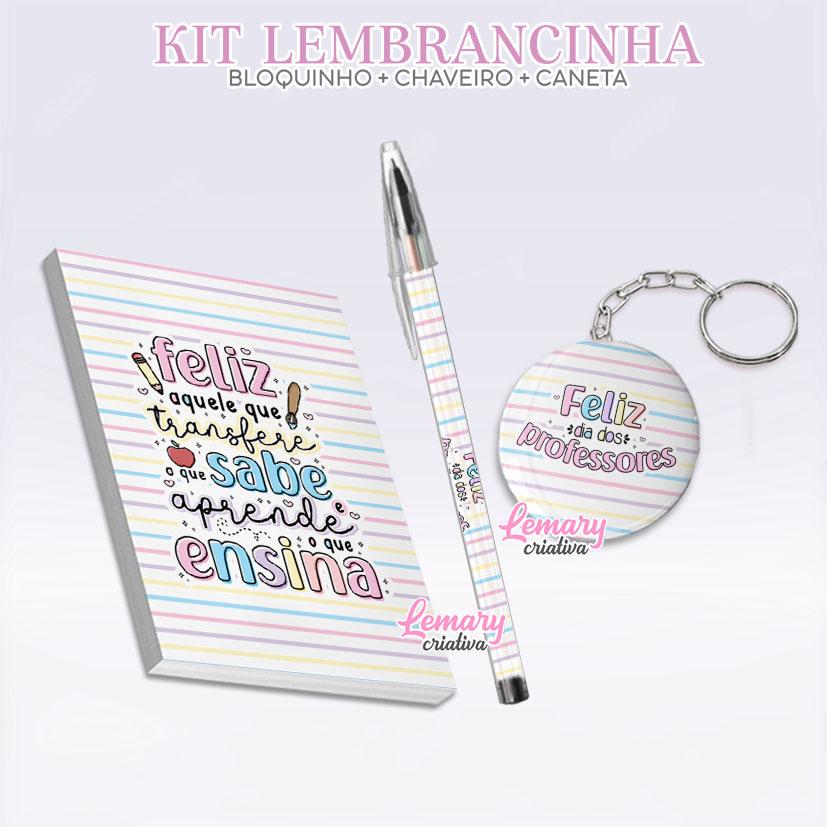 Bloquinho com Chaveiro e Caneta Dia dos professores Mod.0007 (12
