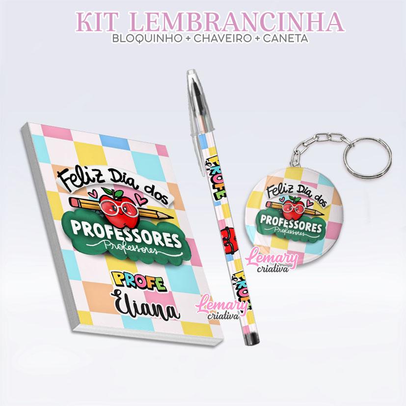 Bloquinho com Chaveiro e Caneta Dia dos professores Mod.0010 (12
