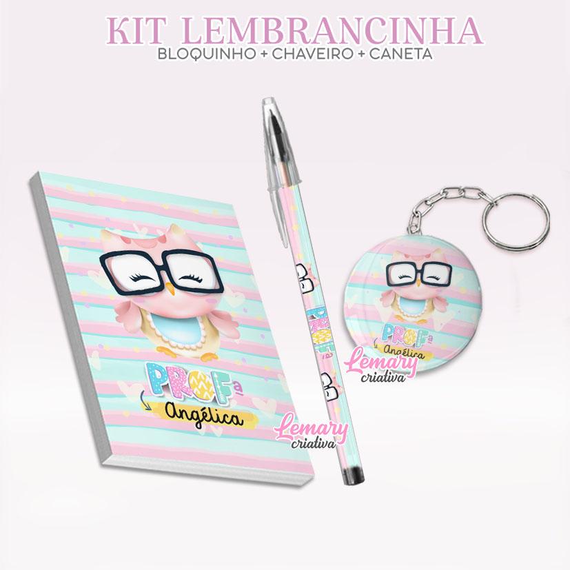 Bloquinho com Chaveiro e Caneta Dia dos professores Mod.0011 (12