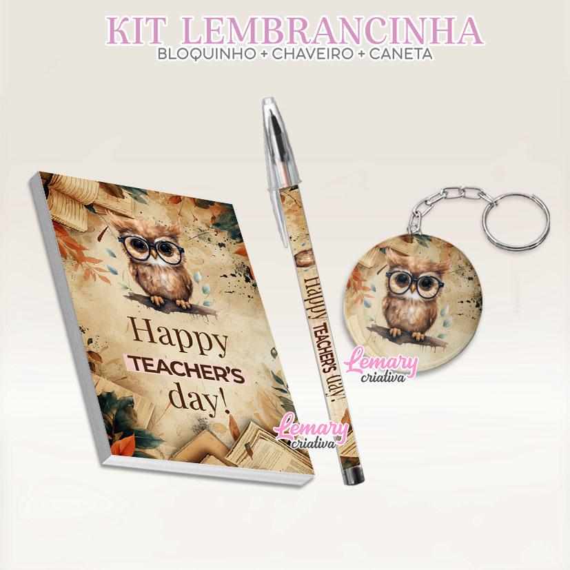 Bloquinho com Chaveiro e Caneta Dia dos professores Mod.0017 (12