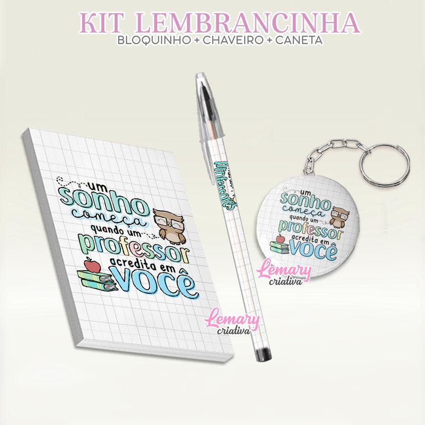 Bloquinho com Chaveiro e Caneta Dia dos professores Mod.0022 (12