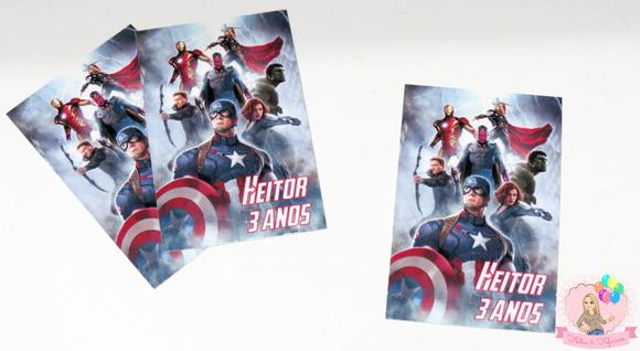 Adesivo para Tubete Heróis Vingadores
