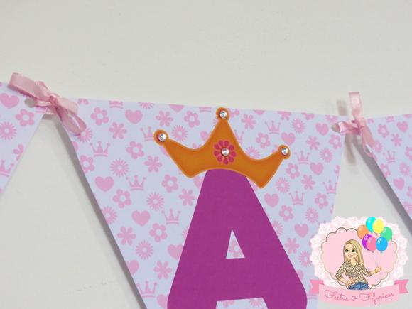 Bandeirola Personalizada Princesas