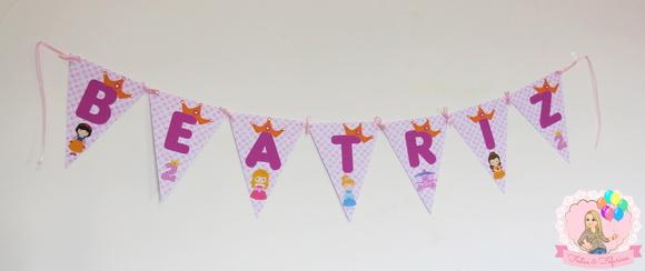Bandeirola Personalizada Princesas