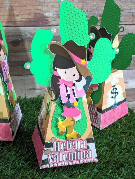 Caixinha Pirâmide Cowgirl