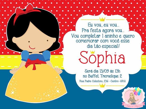 Convite Branca de Neve