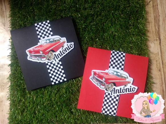 Convite Carros Vintage Retrô