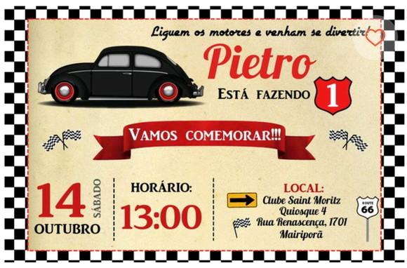 Convite Digital Carro Vintage Retrô