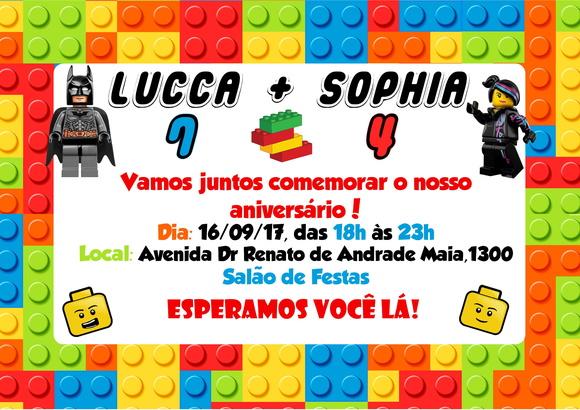 Convite Festa Lego