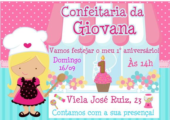 Convite Festa Confeitaria