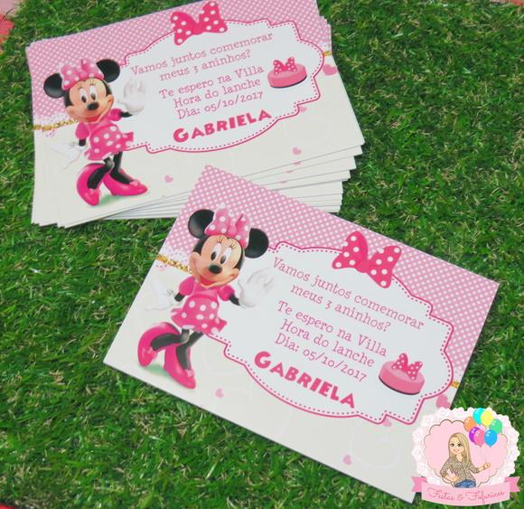 Convite Minnie Rosa