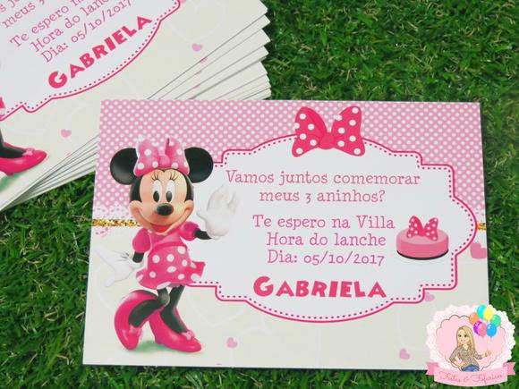 Convite Minnie Rosa