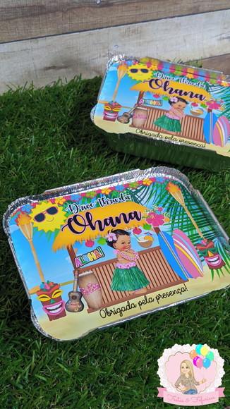 Marmitinhas Personalizadas Chá de Bebê Havaiano Tropical