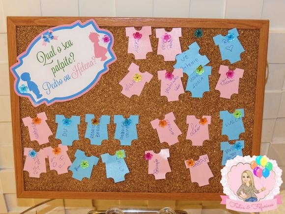 Mini Bodys para Quadro Palpite para Chá Revelação