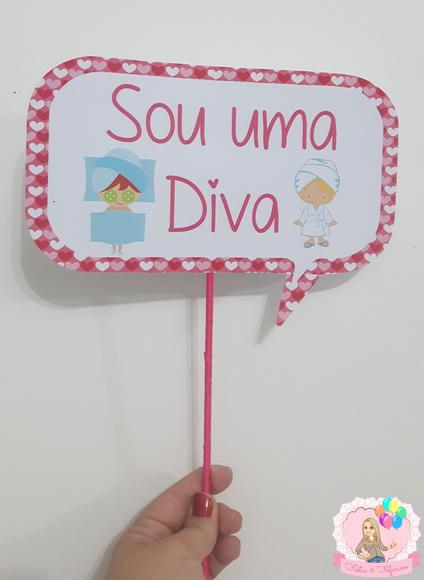 Plaquinhas Divertidas Festa Spa