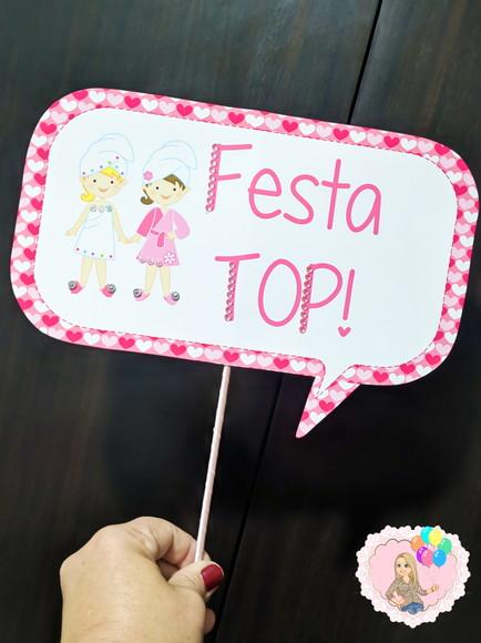Plaquinhas Divertidas Festa Spa