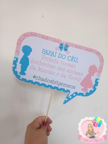 Plaquinhas Divertidas para Foto Chá Revelação