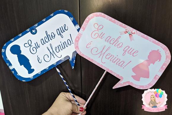 Plaquinhas Divertidas para Foto Chá Revelação