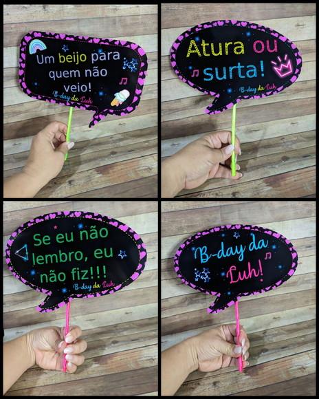 Plaquinhas Divertidas para Fotos Neon