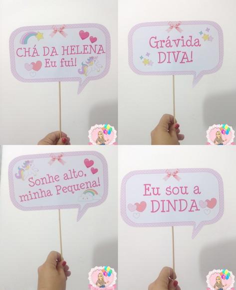 Plaquinhas para Foto Unicórnio