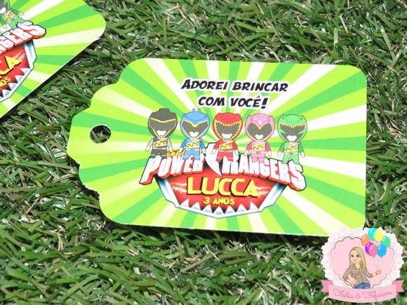 Tag Agradecimento Festa Power Rangers
