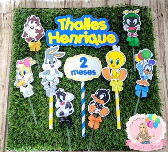 Topo de Bolo Looney Tunes