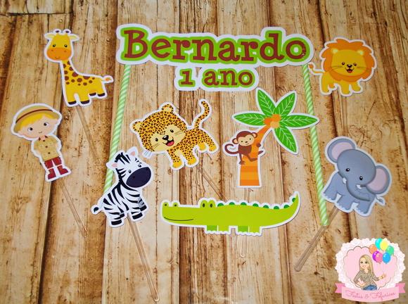 Topo de Bolo Safari
