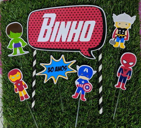 Topo de Bolo Vingadores Heróis