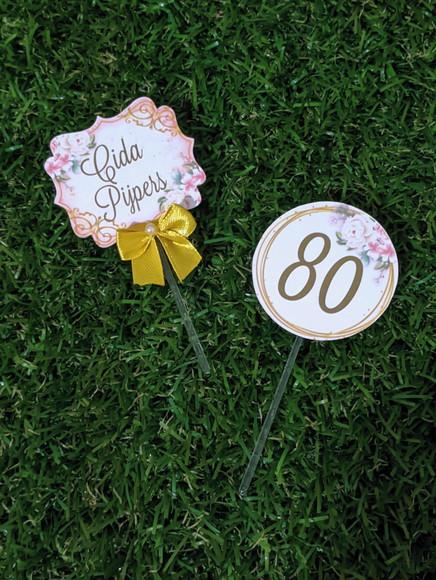 Toppers para Docinhos 80 Anos