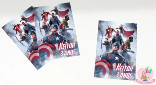 Adesivo para Tubete Heróis Vingadores