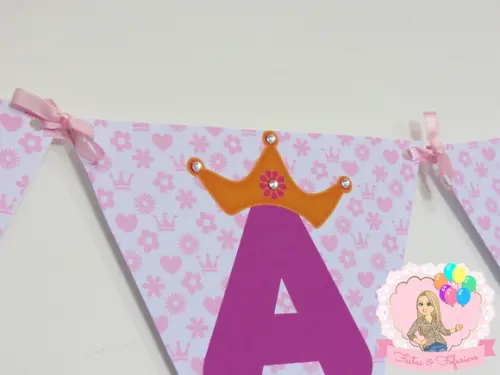 Bandeirola Personalizada Princesas