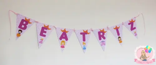 Bandeirola Personalizada Princesas
