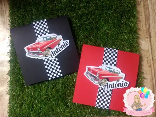 Convite Carros Vintage Retrô